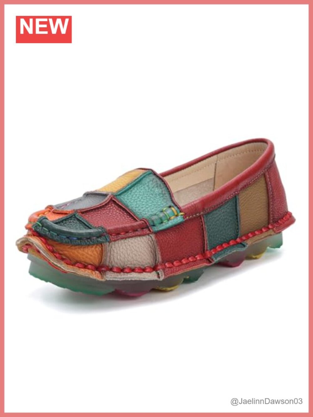 Women's Premium Leather Casual Slip-On Loafers Flats Non Slip Work Walking Shoes